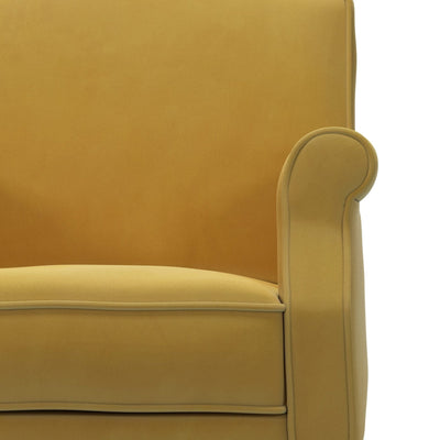 Charles Fauteuil club couleur jaune Velours Mordoré vue zoom