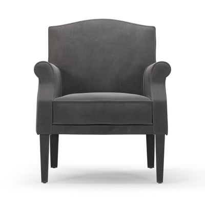 Charles Fauteuil club couleur Velours gris Ardoise vue de face