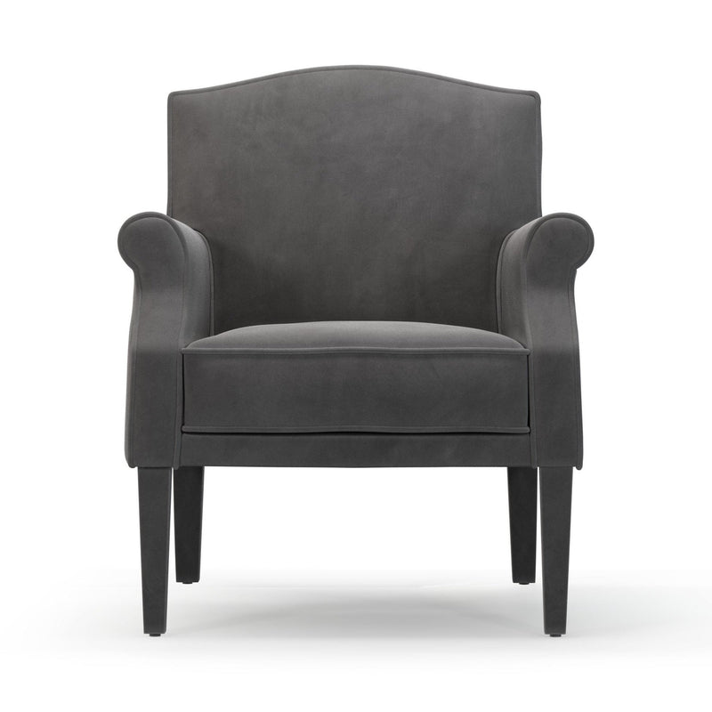 Charles Fauteuil club couleur Velours gris Ardoise vue de face