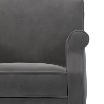 Charles Fauteuil club couleur Velours gris Ardoise vue zoom