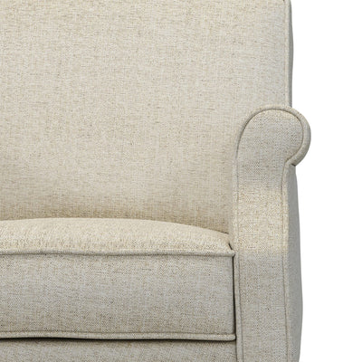 Charles Fauteuil club pieds en tissu Chiné beige Pierre vue zoom