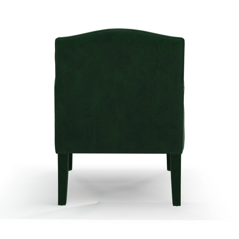 Charles Fauteuil club pieds en tissu couleur Velours vert Sapin vue de dos