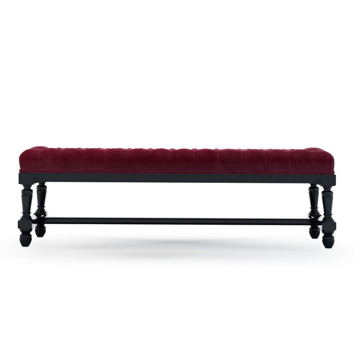 Ecouen Banc capitonné patine Ebène Grand Modèle 