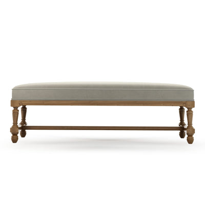 Ecouen Banc plat patine Brienne Grand Modèle Velours beige Pierre vue de face