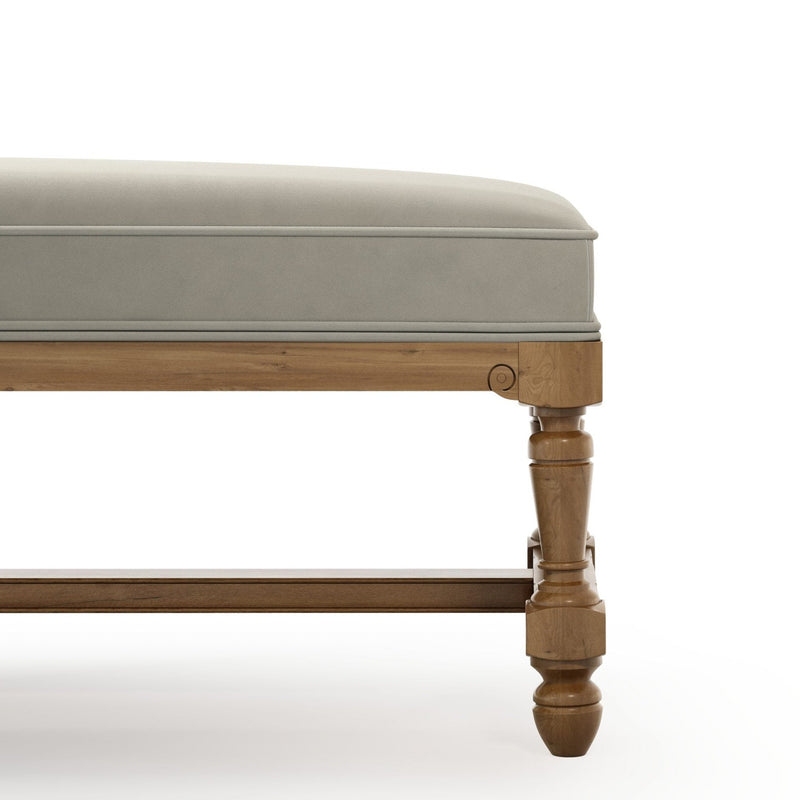 Ecouen Banc plat patine Brienne Grand Modèle Velours beige Pierre vue zoomée