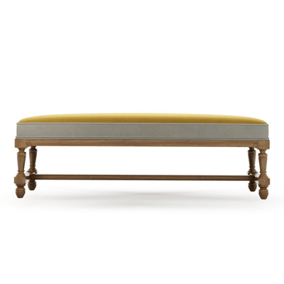 Ecouen Banc plat patine Brienne Grand Modèle  couleur jaune Mordoré vue de face