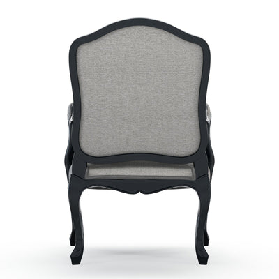 Figeac Fauteuil tapissé patine Ebène couleur Chiné Gris perle vue de dos