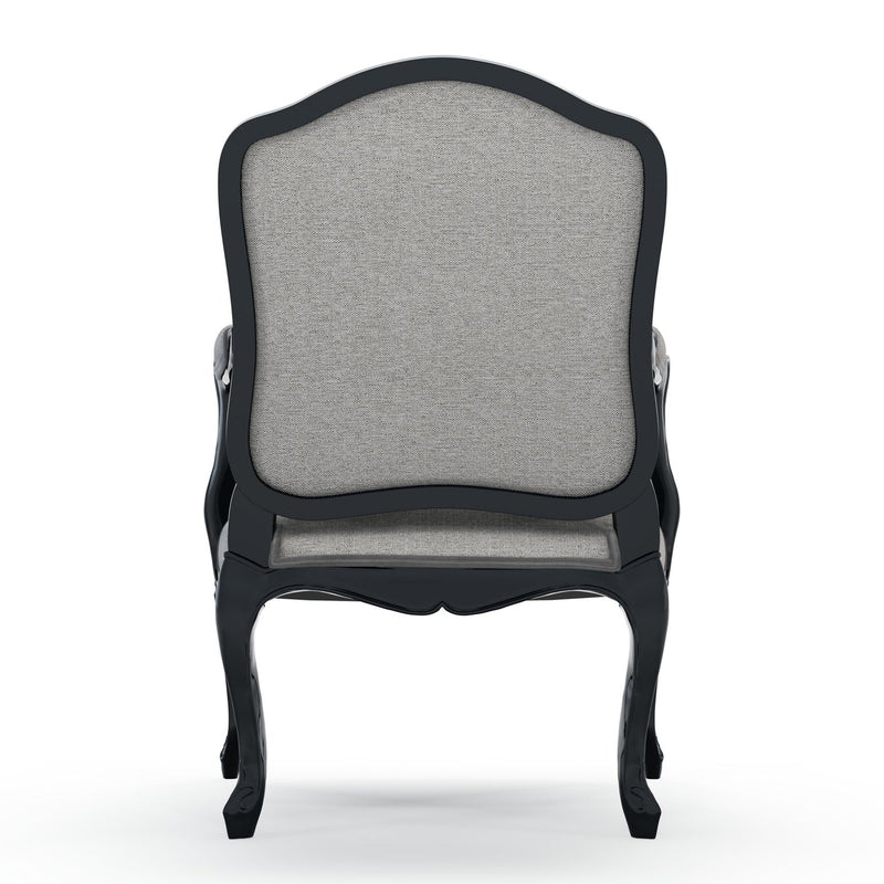 Figeac Fauteuil tapissé patine Ebène couleur Chiné Gris perle vue de dos