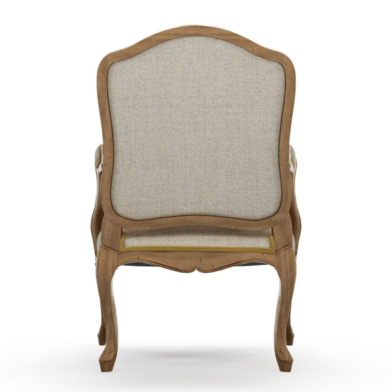 Figeac Fauteuil tapissé patine Brienne couleur Chiné beige Pierre vue de dos