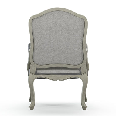 Figeac Fauteuil tapissé patine Trianon couleur Chiné Gris perle vue de dos