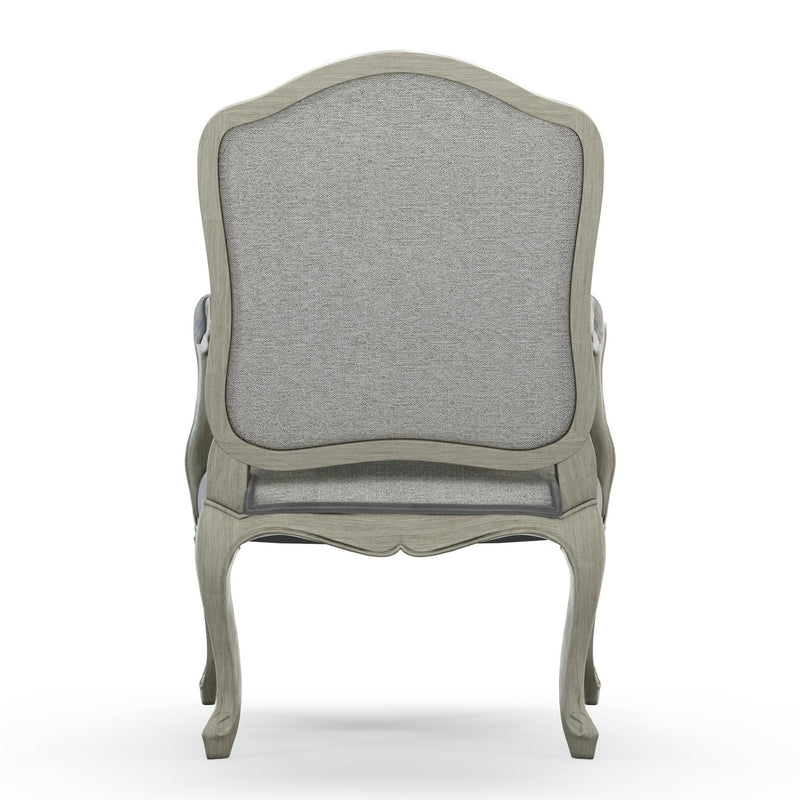 Figeac Fauteuil tapissé patine Trianon couleur Chiné Gris perle vue de dos