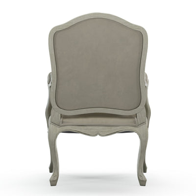 Figeac Fauteuil tapissé patine Trianon couleur Velours beige Pierre vue de dos