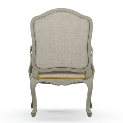 Figeac Fauteuil tapissé patine Trianon couleur Chiné beige Pierre vue de dos