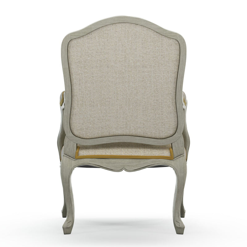 Figeac Fauteuil tapissé patine Trianon couleur Chiné beige Pierre vue de dos