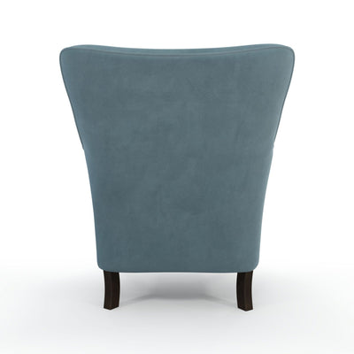 Montparnasse Fauteuil club  couleur Velours bleu Denim vue de dos