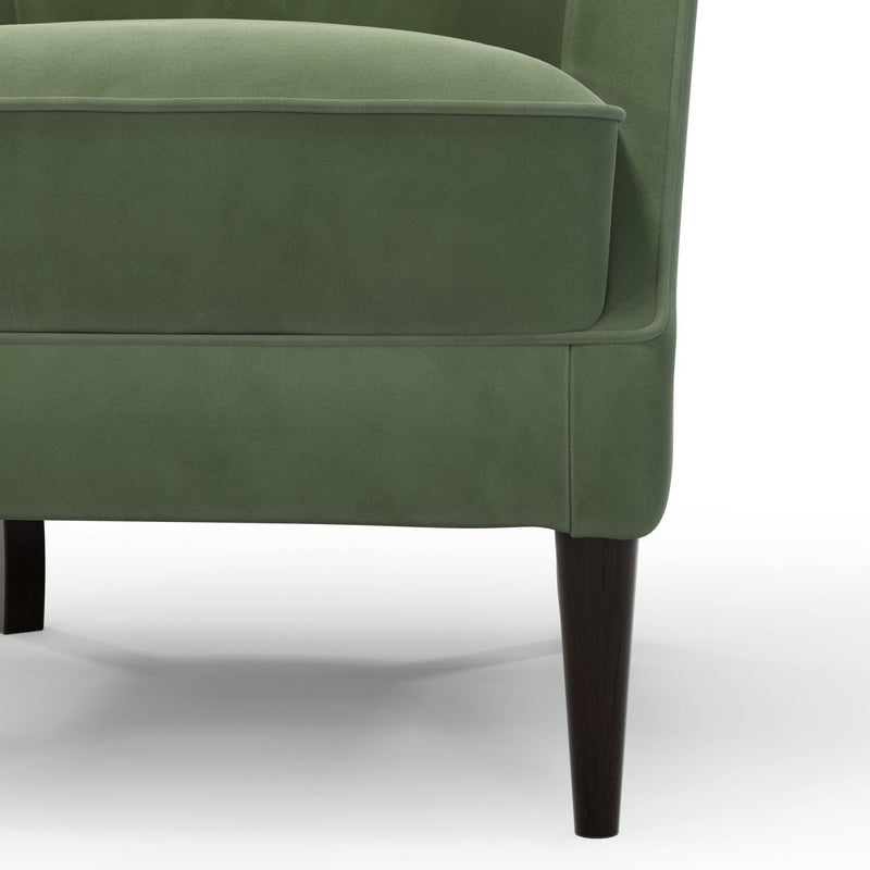 Montparnasse Fauteuil club couleur Velours vert Sauge vue zoom