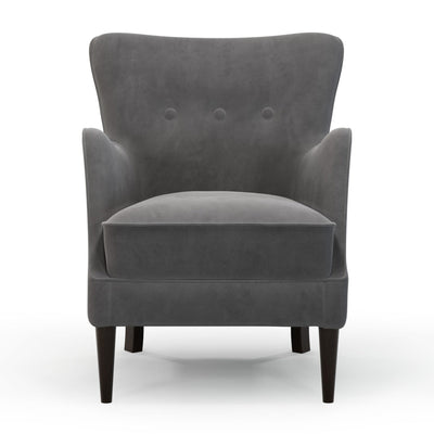 Montparnasse Fauteuil club couleur Velours gris Ardoise vue de face