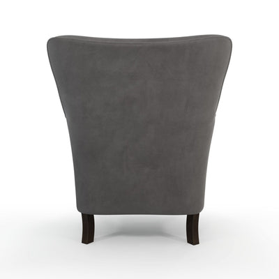 Montparnasse Fauteuil club couleur Velours gris Ardoise vue de dos