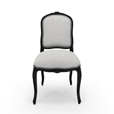 Sorgues Chaise patine Ebène couleur Chiné Gris perle vue de face