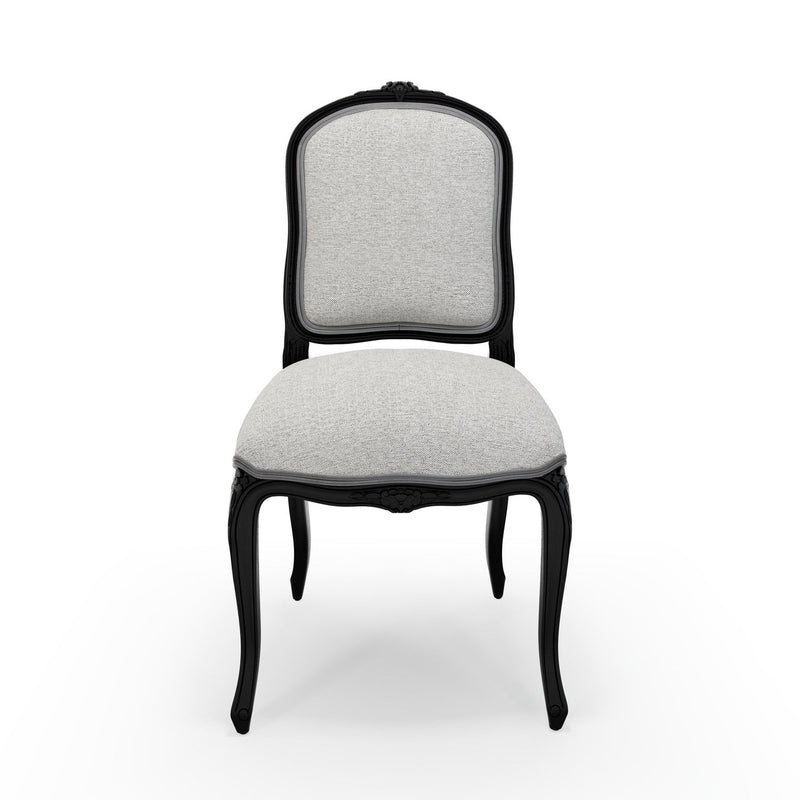 Sorgues Chaise patine Ebène couleur Chiné Gris perle vue de face