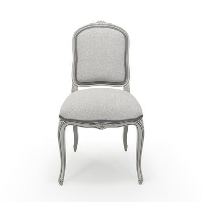 Sorgues Chaise patine Trianon couleur Chiné Gris perle vue de face