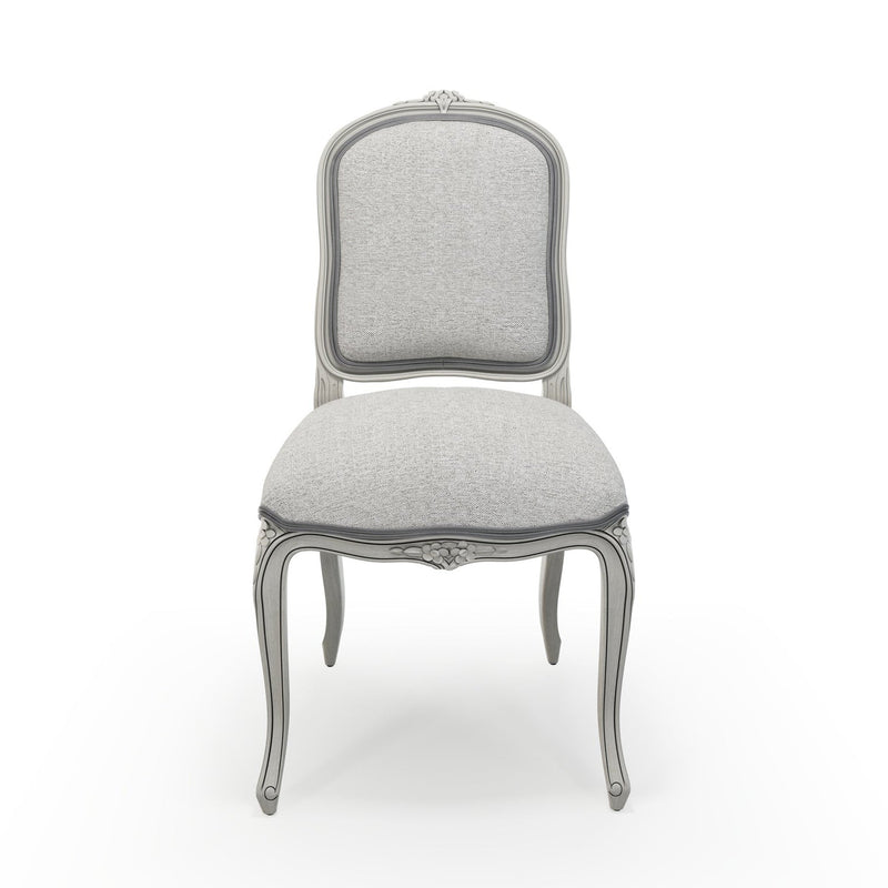 Sorgues Chaise patine Trianon couleur Chiné Gris perle vue de face