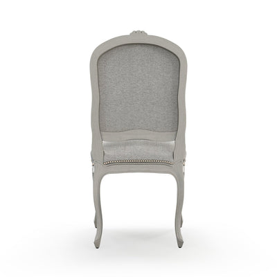 Sorgues Chaise cloutée patine Trianon couleur Chiné Gris perle vue de dos