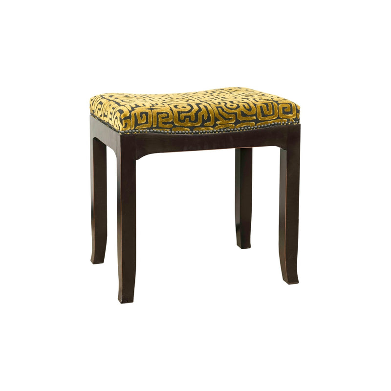 Tabouret de piano Roussillon tissu jaune